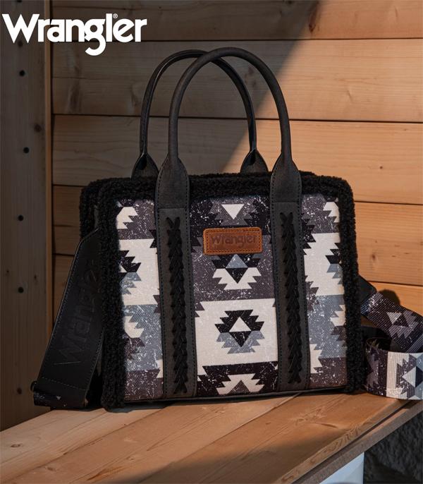 MONTANAWEST BAGS :: WESTERN PURSES :: Wholesale Wrangler Aztec Sherpa Tote Crossbody Bag