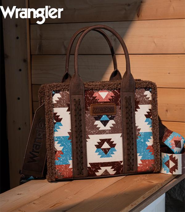 MONTANAWEST BAGS :: WESTERN PURSES :: Wholesale Wrangler Aztec Sherpa Tote Crossbody Bag