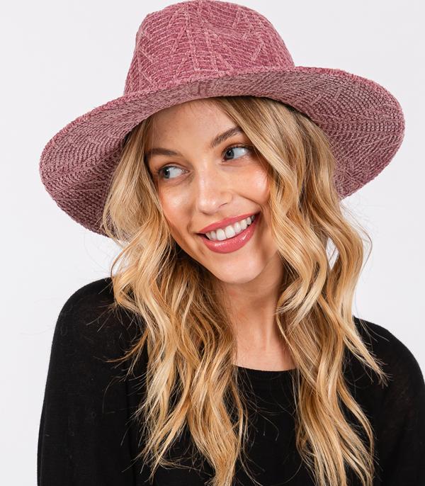 HATS I HAIR ACC :: RANCHER| STRAW HAT :: Wholesale Soft Chenille Fedora Braided Hat