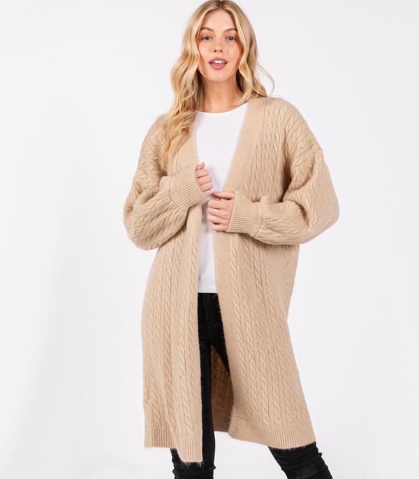 New Arrival :: Wholesale Cable Knit One Size Cardigan