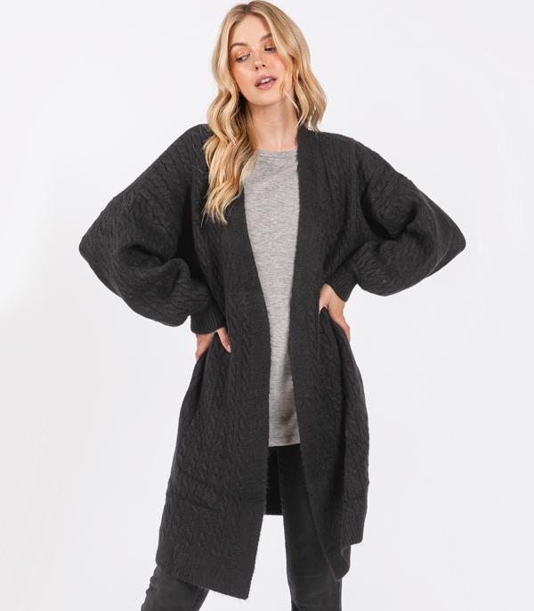 WHAT'S NEW :: Wholesale Cable Knit One Size Cardigan