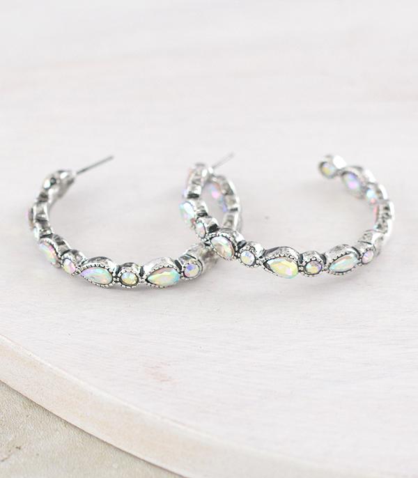 New Arrival :: Wholesale AB Rhinestone Hoop Earrings