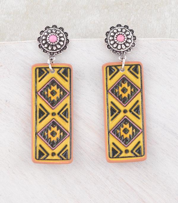 New Arrival :: Wholesale Western Aztec Concho Earrings