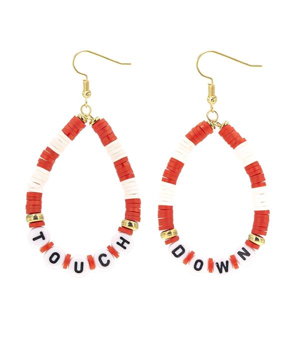 New Arrival :: Wholesale Game Day Beaded Teardrop Earrings