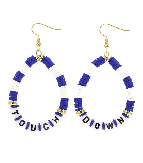 <font color=PURPLE>GAMEDAY</font> :: Wholesale Game Day Beaded Teardrop Earrings