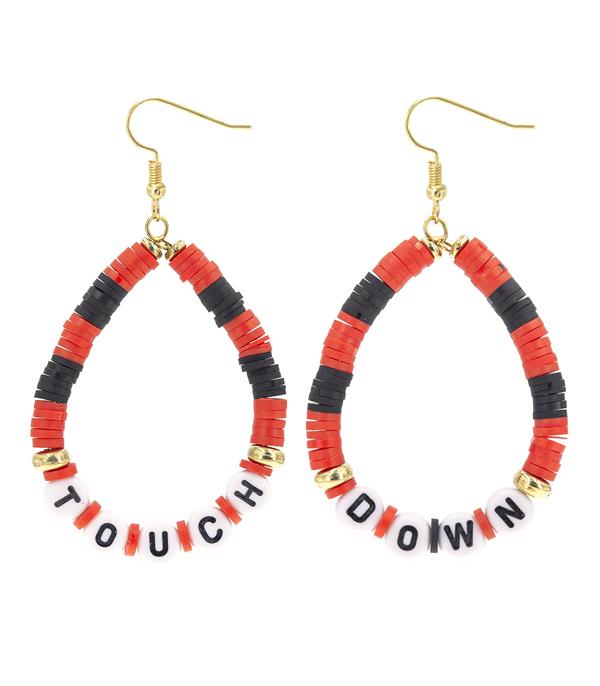 New Arrival :: Wholesale Game Day Beaded Teardrop Earrings