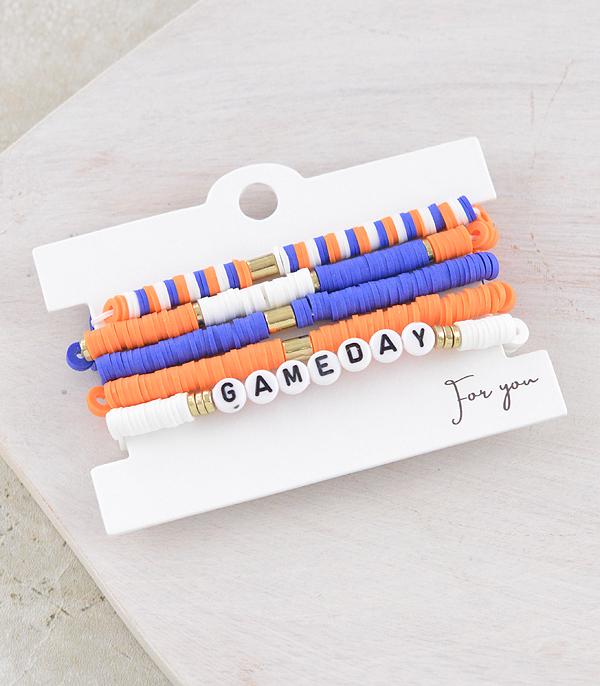 <font color=PURPLE>GAMEDAY</font> :: Wholesale Game Day Beaded Bracelet Set