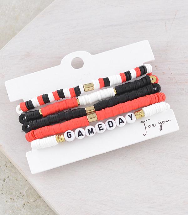 <font color=PURPLE>GAMEDAY</font> :: Wholesale Game Day Beaded Bracelet Set