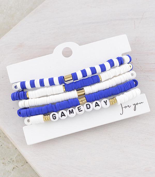 <font color=PURPLE>GAMEDAY</font> :: Wholesale Game Day Beaded Bracelet Set