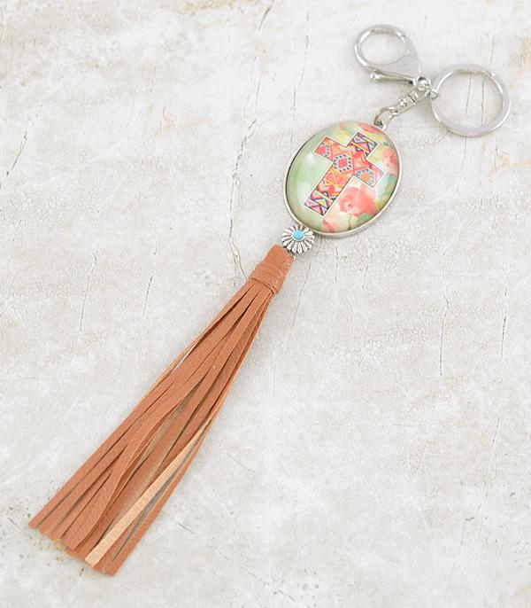 <font color=BLUE>WATCH BAND/ GIFT ITEMS</font> :: KEYCHAINS :: Wholesale Cross Fringe Keychain