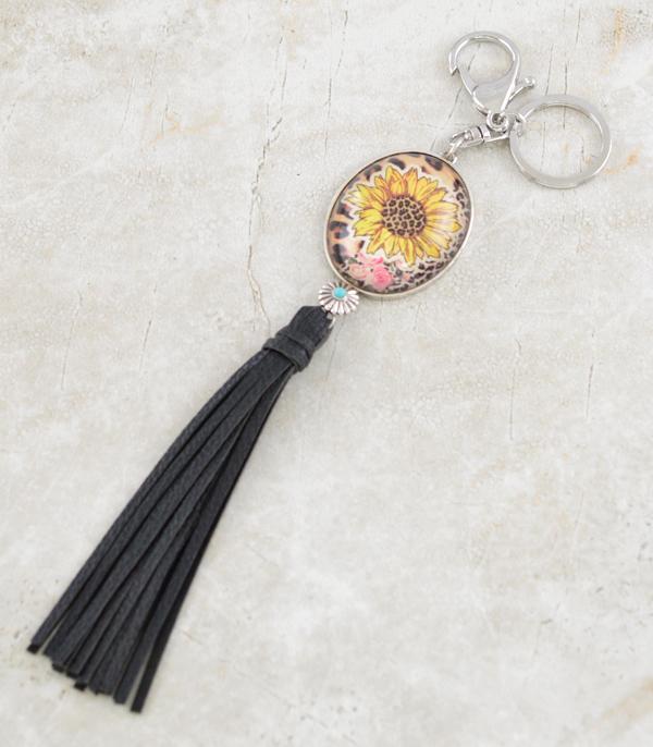 <font color=BLUE>WATCH BAND/ GIFT ITEMS</font> :: KEYCHAINS :: Wholesale Sunflower Fringe Keychain