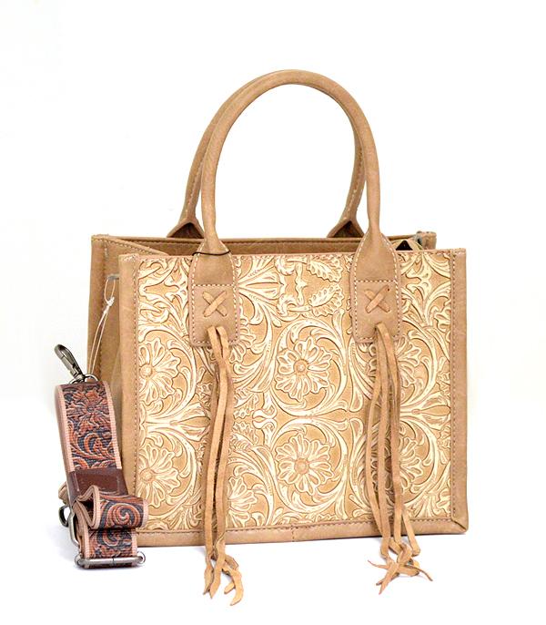 MONTANAWEST BAGS :: WESTERN PURSES :: Wholesale Montana West Floral Tooled Tote Bag