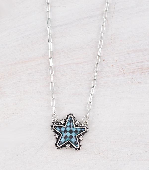 WHAT'S NEW :: Wholesale Western Checkered Star Necklace