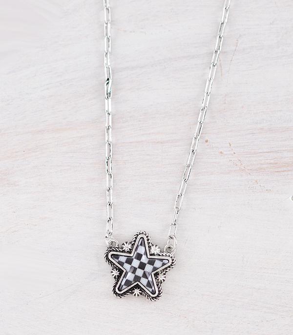 WHAT'S NEW :: Wholesale Western Checkered Star Necklace