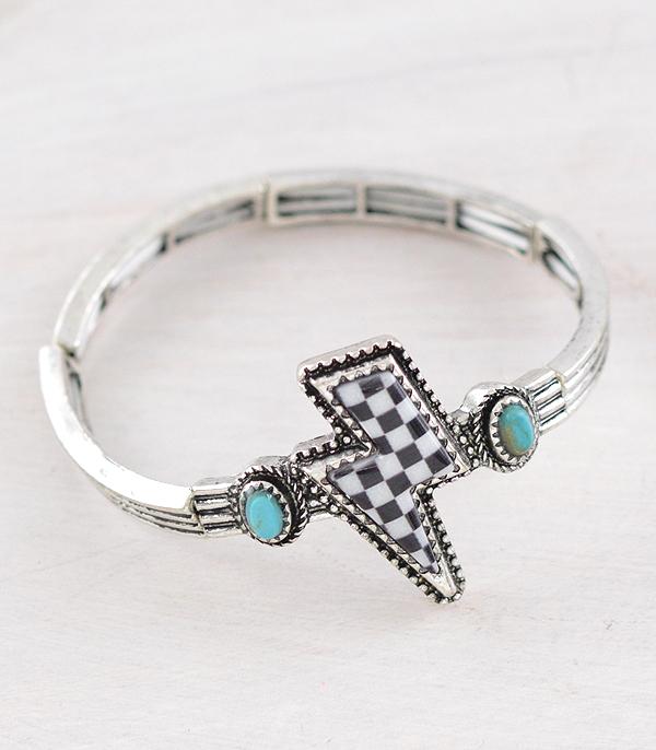 New Arrival :: Wholesale Western Checkered Bolt Bracelet