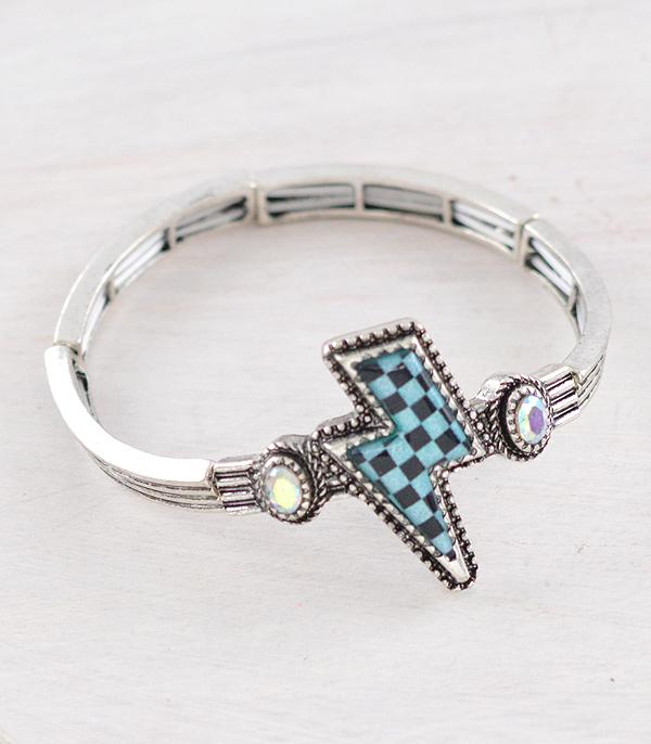 New Arrival :: Wholesale Western Checkered Bolt Bracelet