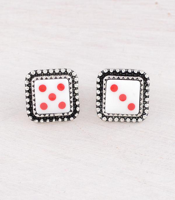 New Arrival :: Wholesale Western Dice Earrings