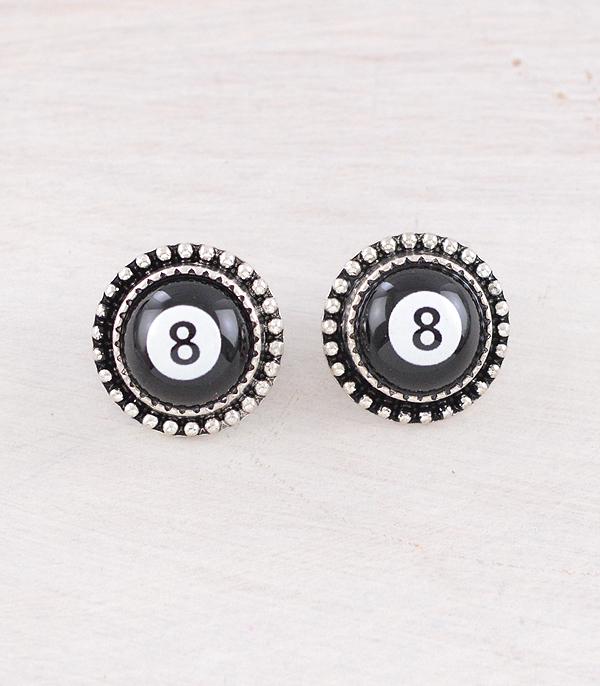 WHAT'S NEW :: Wholesale Western Eight Ball Concho Earrings