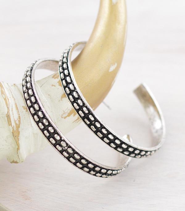 New Arrival :: Wholesale Western Bubble Textured Hoop Earrings