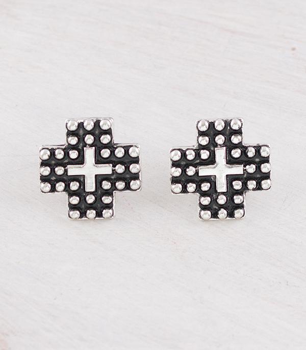 WHAT'S NEW :: Wholesale Western Bubble Textured Cross Earrings