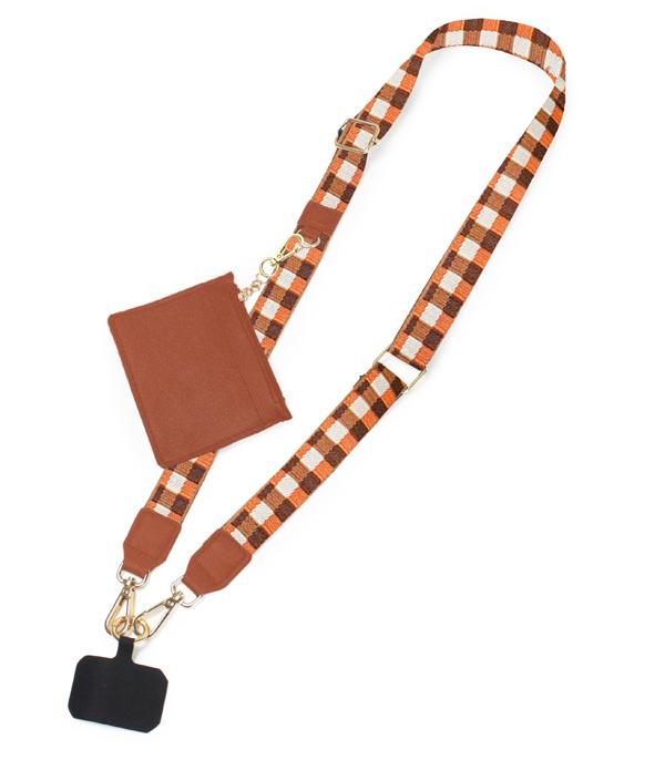 New Arrival :: Wholesale Checkered Clip N Carry Phone Strap