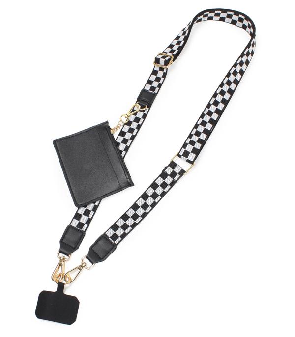 <font color=BLUE>WATCH BAND/ GIFT ITEMS</font> :: KEYCHAINS :: Wholesale Checkered Clip N Carry Phone Strap