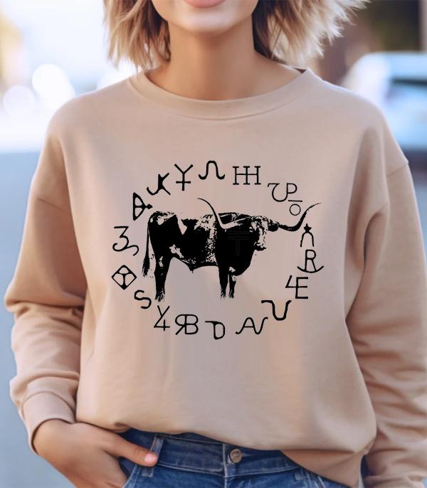 GRAPHIC TEES :: LONG SLEEVE :: Wholesale Soft Bella Canvas Cattle Sweatshirt