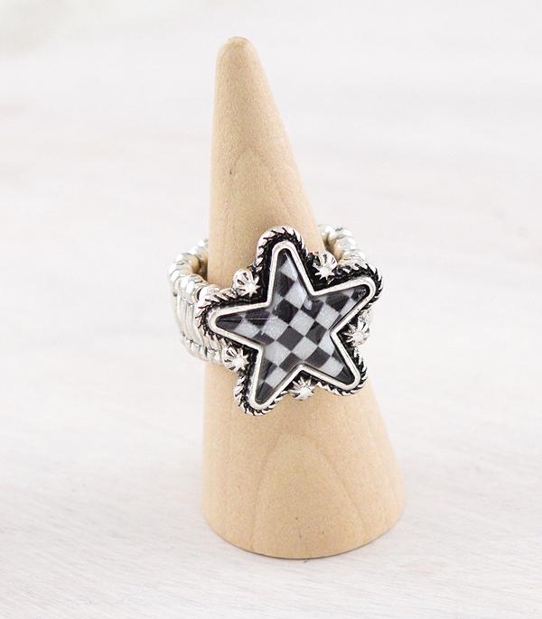 WHAT'S NEW :: Wholesale Western Checkered Star Ring