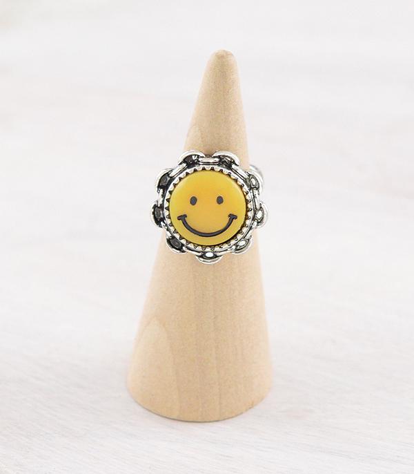 RINGS :: Wholesale Western Smile Face Cuff Ring