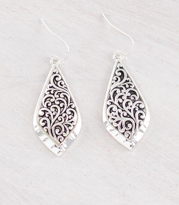 EARRINGS :: TRENDY EARRINGS :: Wholesale Filigree Textured Earrings