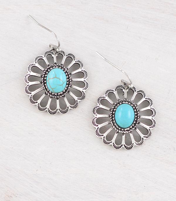 WHAT'S NEW :: Wholesale Western Turquoise Concho Flower Earrings