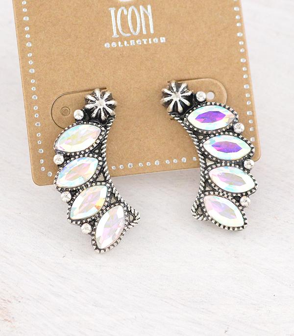 New Arrival :: Wholesale AB Stone Statement Earrings