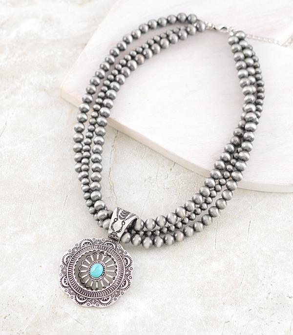 New Arrival :: Wholesale Western Concho Pendant Navajo Necklace