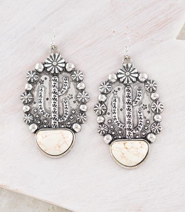 New Arrival :: Wholesale Western Cactus Concho Earrings