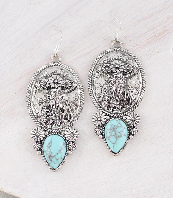 WHAT'S NEW :: Wholesale Western Steer Skull Concho Earrings