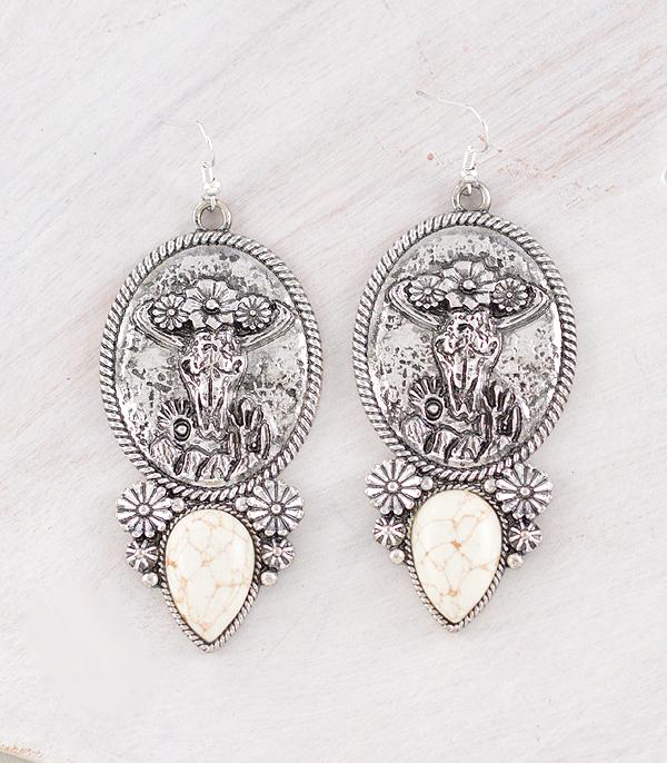 WHAT'S NEW :: Wholesale Western Steer Skull Concho Earrings