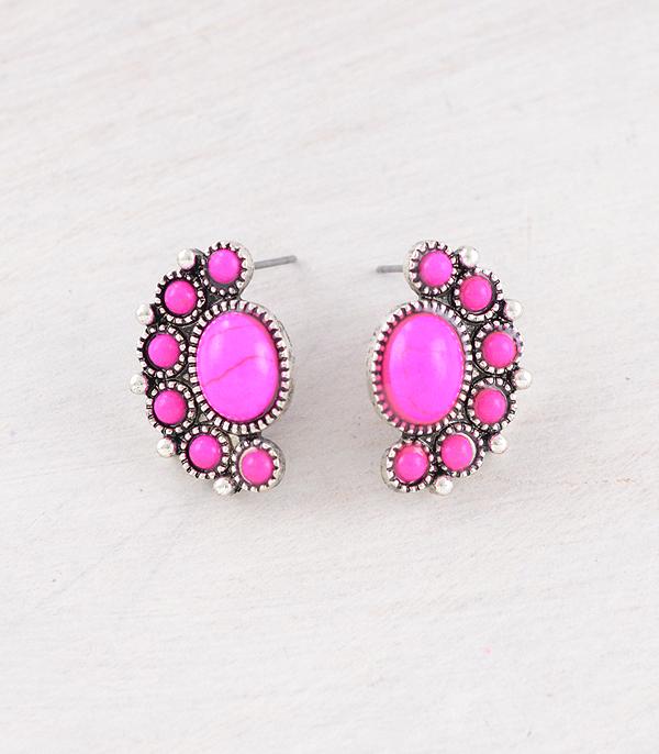 WHAT'S NEW :: Wholesale Western Fuchsia Stone Post Earrings