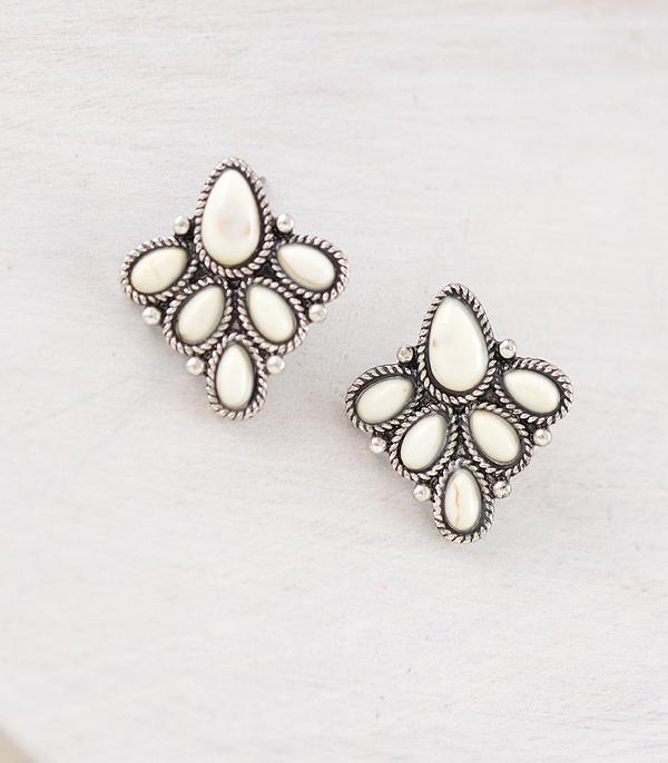 New Arrival :: Wholesale Western Semi Stone Post Earrings