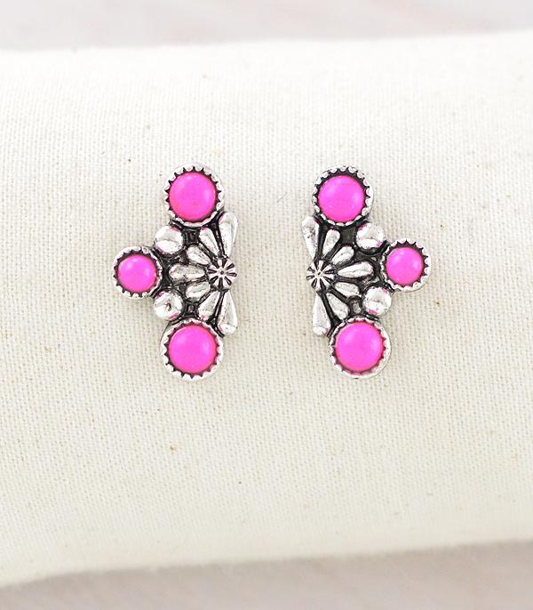 WHAT'S NEW :: Wholesale Western Fuchsia Stone Post Earrings