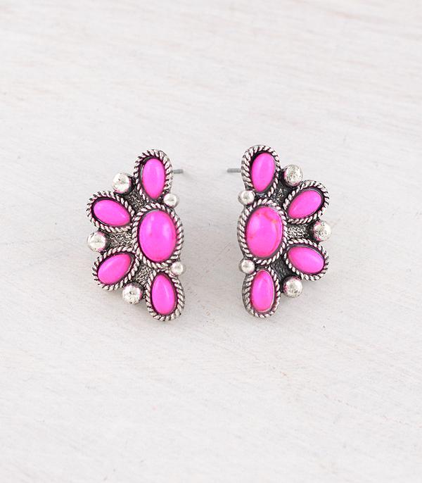 New Arrival :: Wholesale Western Semi Stone Post Earrings