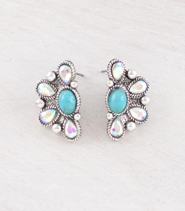 New Arrival :: Wholesale Western Turquoise AB Stone Earrings