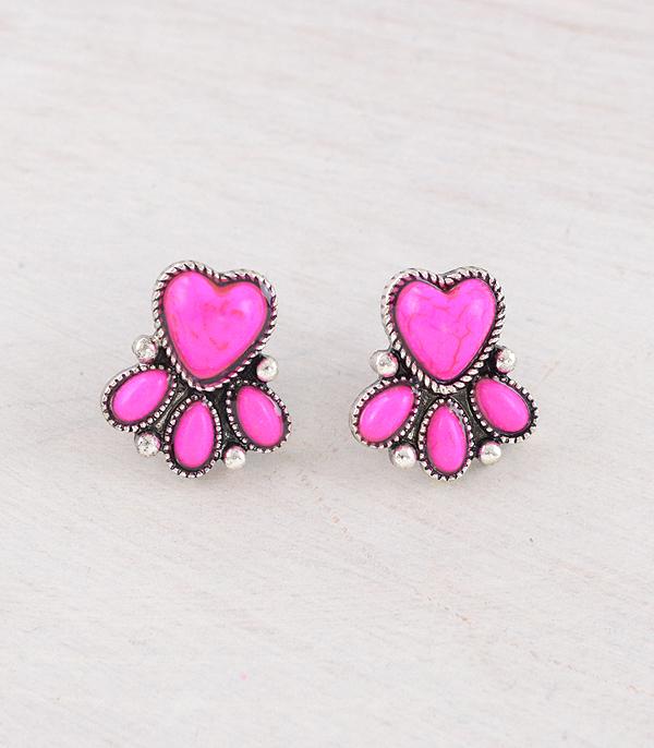 EARRINGS :: WESTERN POST EARRINGS :: Wholesale Western Heart Post Earrings