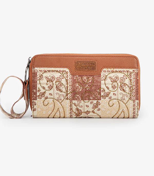 MONTANAWEST BAGS :: MENS WALLETS I SMALL ACCESSORIES :: Wholesale Wrangler Paisley Print Wristlet Wallet