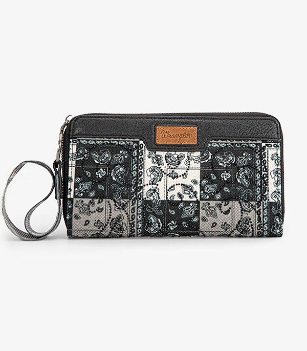 New Arrival :: Wholesale Wrangler Paisley Print Wristlet Wallet