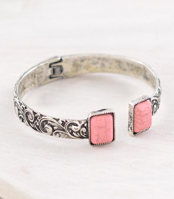 WHAT'S NEW :: Wholesale Western Tool Pink Stone Cuff Bracelet