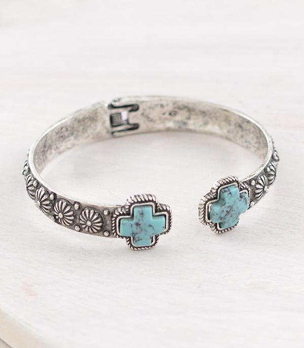 New Arrival :: Wholesale Western Turquoise Cross Cuff Bracelet