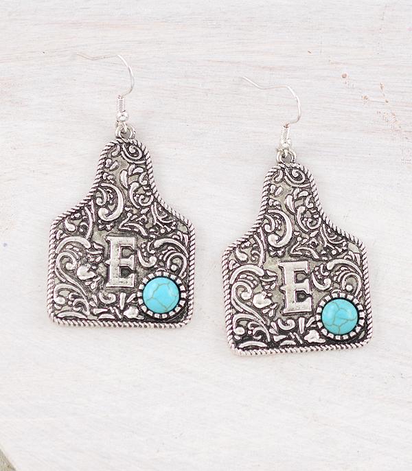 New Arrival :: Wholesale Western Tooling Initial Earrings