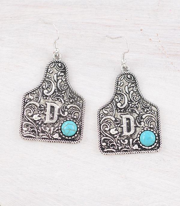 New Arrival :: Wholesale Western Tooling Initial Earrings