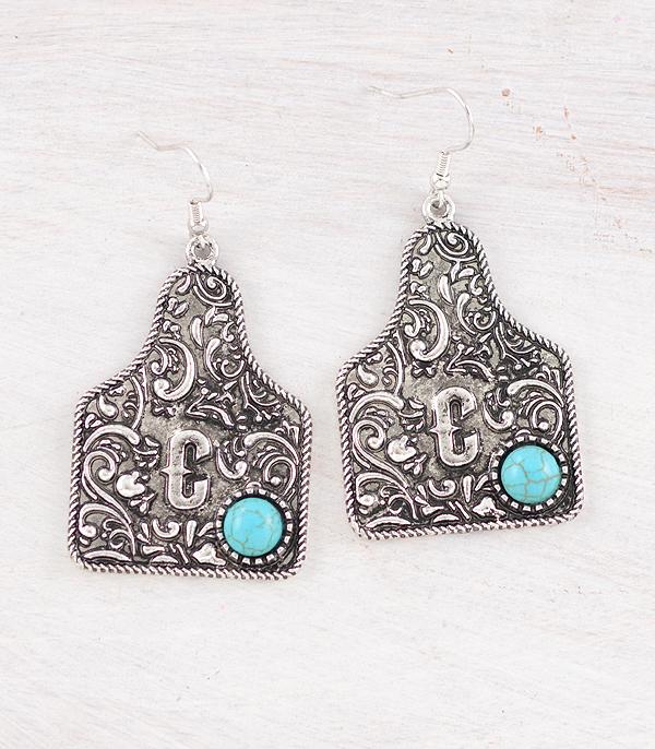 New Arrival :: Wholesale Western Tooling Initial Earrings