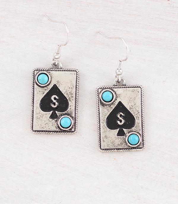 WHAT'S NEW :: Wholesale Western Ace Card Initial Earrings